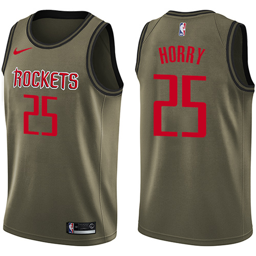 Nike Rockets #25 Robert Horry Green Salute to Service NBA Swingman Jersey