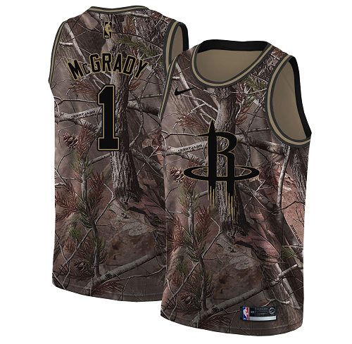 Nike Rockets #1 Tracy McGrady Camo NBA Swingman Realtree Collection Jersey