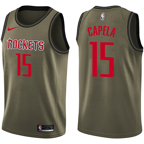 Nike Rockets #15 Clint Capela Green Salute to Service NBA Swingman Jersey