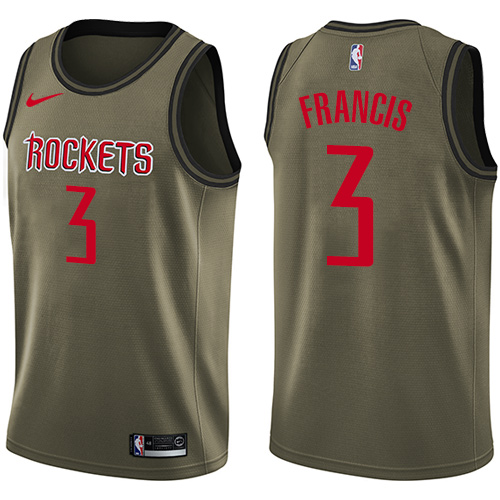 Nike Rockets #3 Steve Francis Green Salute to Service NBA Swingman Jersey