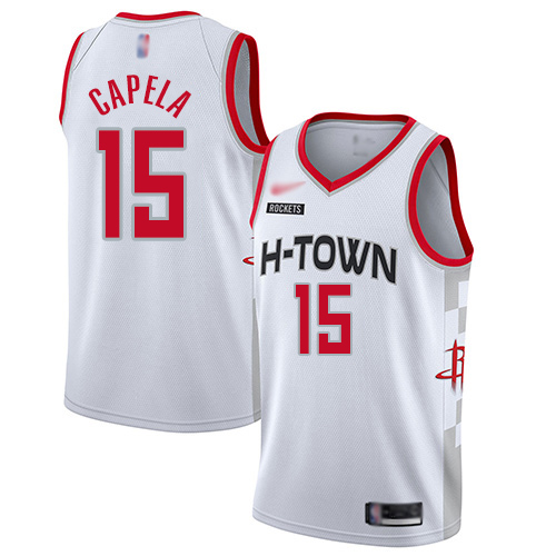 Rockets #15 Clint Capela White Basketball Swingman City Edition 2019/20 Jersey