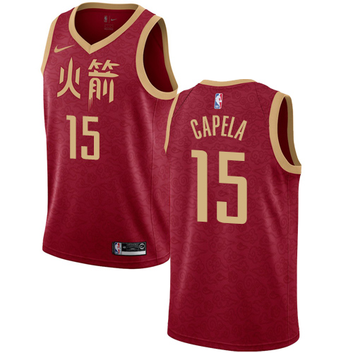 Nike Rockets #15 Clint Capela Red NBA Swingman City Edition 2018/19 Jersey