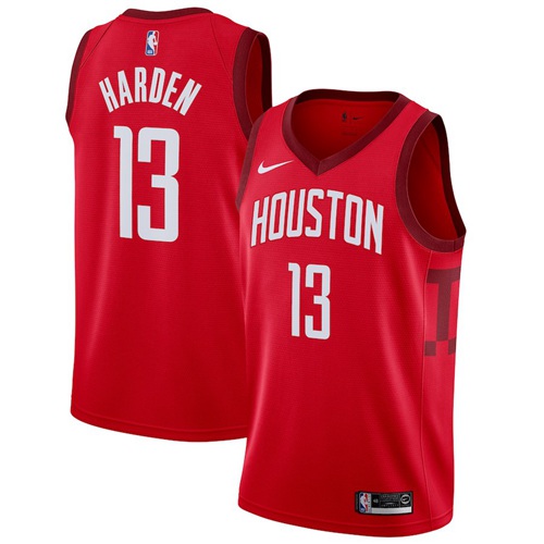 Rockets #13 James Harden Red Basketball Swingman Earned Edition Jersey