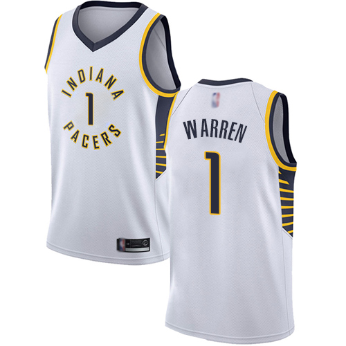 Pacers #1 T.J. Warren White Basketball Swingman Association Edition Jersey