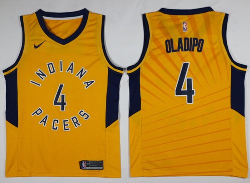 Nike Pacers #4 Victor Oladipo Gold NBA Swingman Statement Edition Jersey