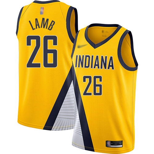 Pacers #26 Jeremy Lamb Gold Basketball Swingman Statement Edition 2019/2020 Jersey