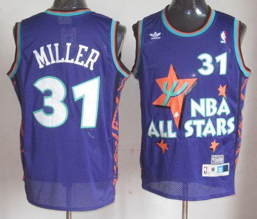 Pacers #31 Reggie Miller Purple 1995 All-Star Throwback Stitched NBA Jersey