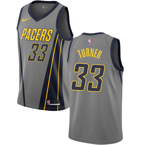 Nike Pacers #33 Myles Turner Gray NBA Swingman City Edition 2018/19 Jersey