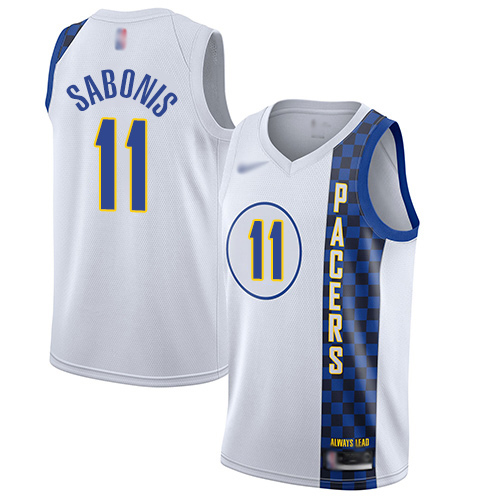 Pacers #11 Domantas Sabonis White Basketball Swingman City Edition 2019/20 Jersey