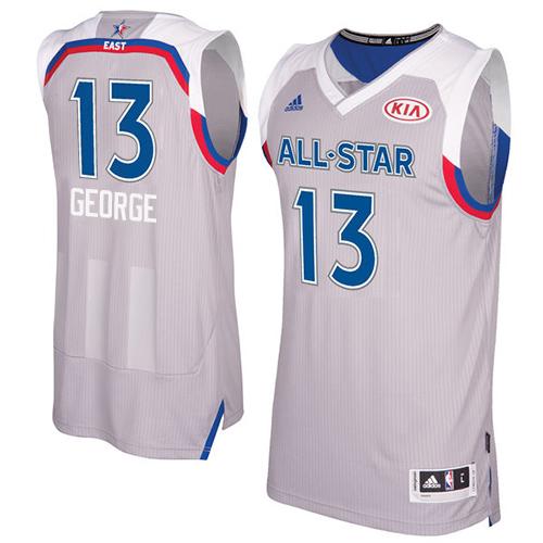 Pacers #13 Paul George Gray 2017 All-Star Stitched NBA Jersey