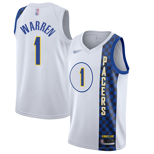 Pacers #1 T.J. Warren White Basketball Swingman City Edition 2019/20 Jersey