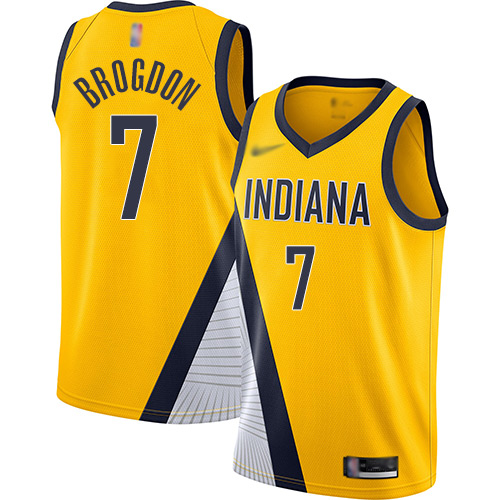 Pacers #7 Malcolm Brogdon Gold Basketball Swingman Statement Edition 2019/2020 Jersey