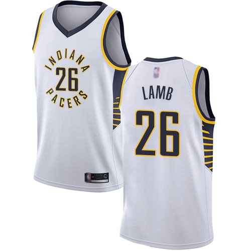 Pacers #26 Jeremy Lamb White Basketball Swingman Association Edition Jersey