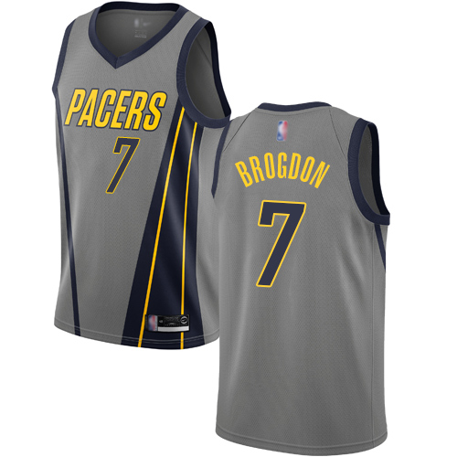 Pacers #7 Malcolm Brogdon Gray Basketball Swingman City Edition 2018/19 Jersey