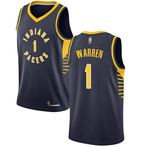 Pacers #1 T.J. Warren Navy Blue Basketball Swingman Icon Edition Jersey