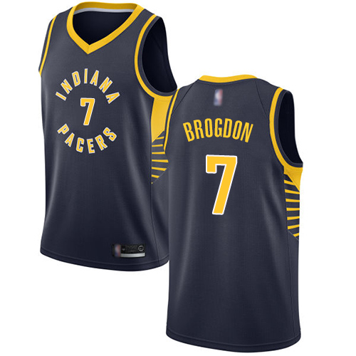 Pacers #7 Malcolm Brogdon Navy Blue Basketball Swingman Icon Edition Jersey