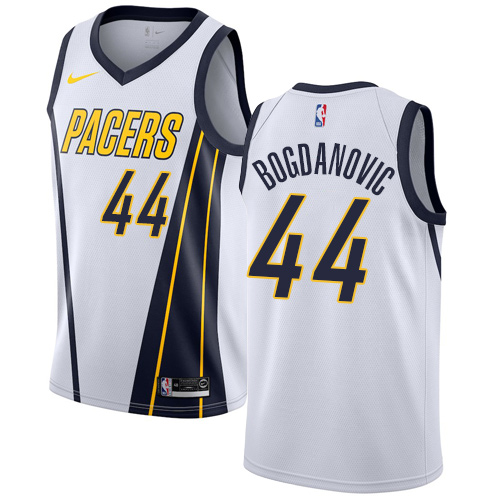 Pacers #44 Bojan Bogdanovic White Basketball Swingman Earned Edition Jersey