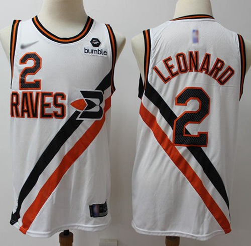 Clippers #2 Kawhi Leonard White Basketball Swingman Hardwood Classics Jersey - Click Image to Close