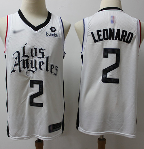 Clippers #2 Kawhi Leonard White Basketball Swingman City Edition 2019/20 Jersey