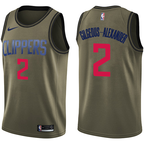 Nike Clippers #2 Shai Gilgeous-Alexander Green NBA Swingman Salute to Service Jersey