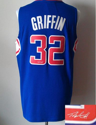 Revolution 30 Autographed Clippers #32 Blake Griffin Blue Stitched NBA Jersey - Click Image to Close