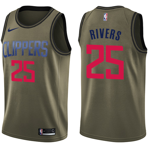 Nike Clippers #25 Austin Rivers Green Salute to Service NBA Swingman Jersey