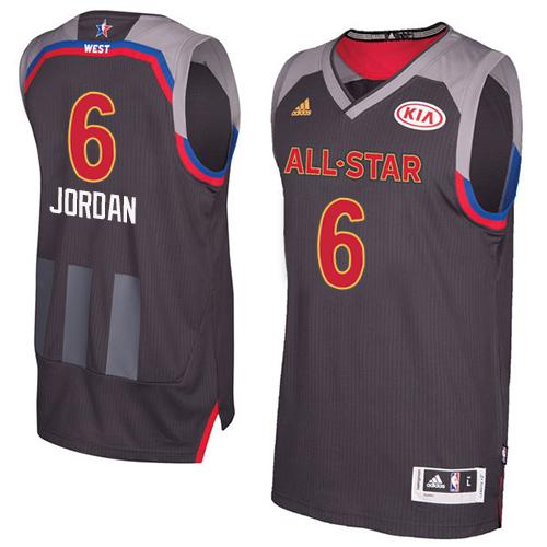 Clippers #6 DeAndre Jordan Charcoal 2017 All-Star Stitched NBA Jersey