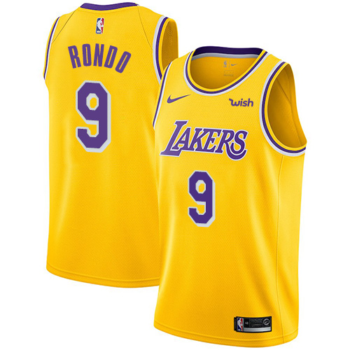 Nike Lakers #9 Rajon Rondo Gold NBA Swingman Icon Edition Jersey