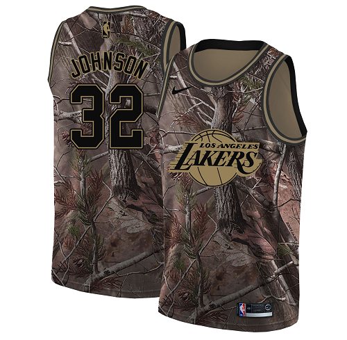 Nike Lakers #32 Magic Johnson Camo NBA Swingman Realtree Collection Jersey