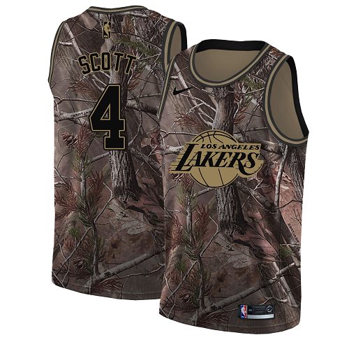 Nike Lakers #4 Byron Scott Camo NBA Swingman Realtree Collection Jersey