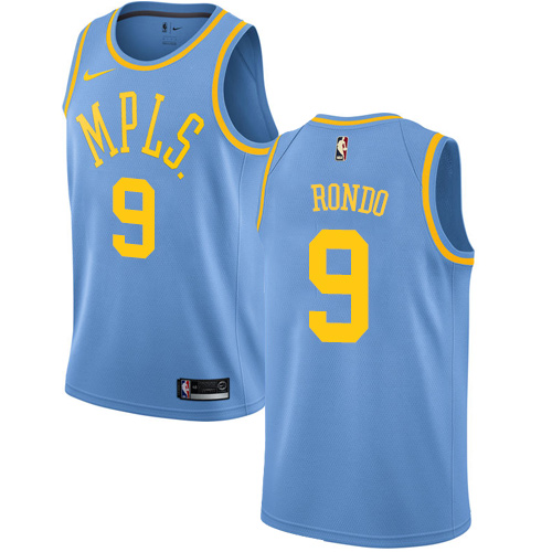 Nike Lakers #9 Rajon Rondo Royal Blue NBA Swingman Hardwood Classics Jersey