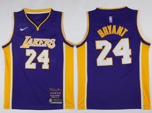 Nike Lakers #24 Kobe Bryant Purple NBA Swingman "Black Mamba" December 18. 2017 Jersey