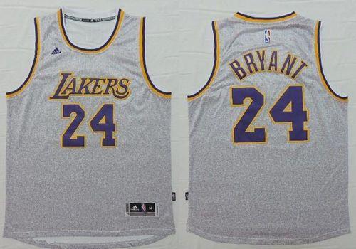 Lakers #24 Kobe Bryant Grey Fashion Stitched NBA Jersey - Click Image to Close