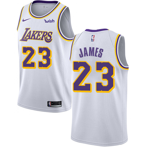 Nike Lakers #23 LeBron James White NBA Swingman Association Edition Jersey