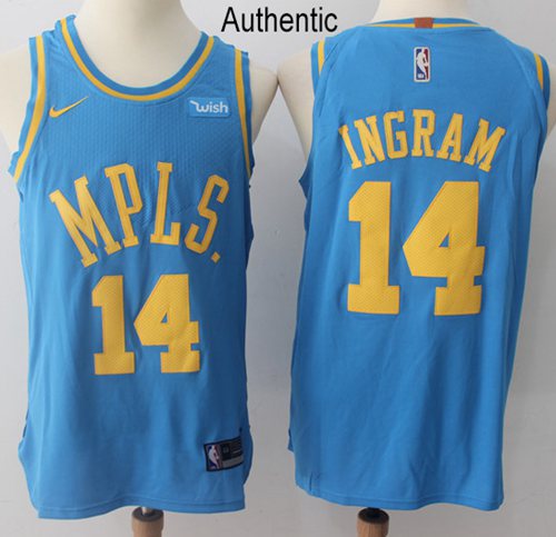 Nike Lakers #14 Brandon Ingram Royal Blue NBA Authentic Hardwood Classics Jersey