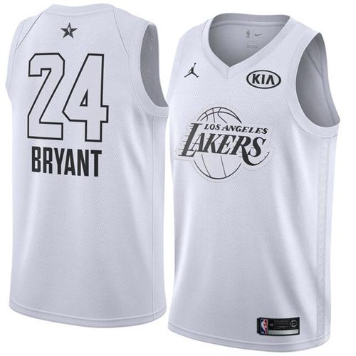 Nike Lakers #24 Kobe Bryant White NBA Jordan Swingman 2018 All-Star Game Jersey