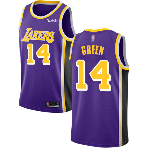 Lakers #14 Danny Green Purple Basketball Swingman Statement Edition Jersey - Click Image to Close