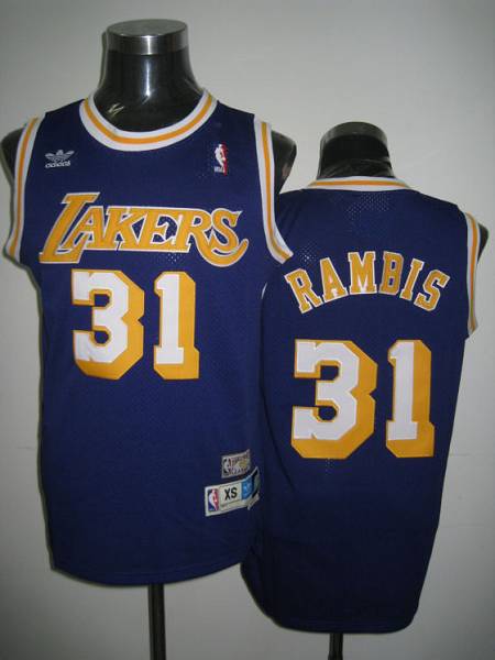 Lakers #31 Kurt Rambis Stitched Purple Throwback NBA Jersey - Click Image to Close