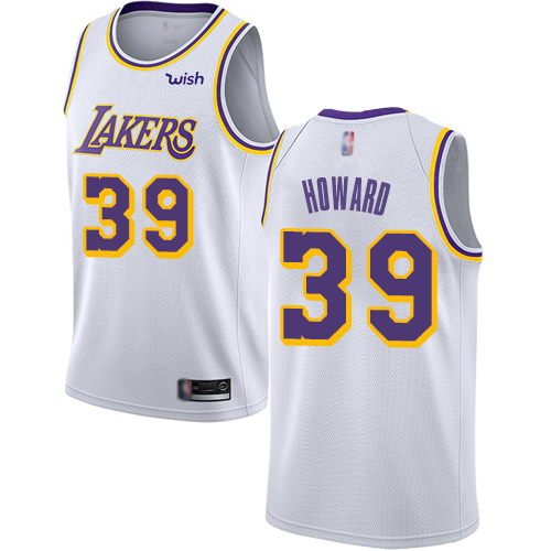 Lakers #39 Dwight Howard White Basketball Swingman Association Edition Jersey - Click Image to Close