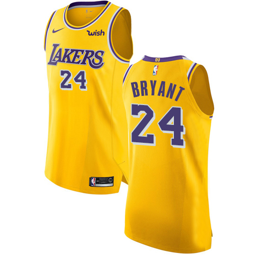 Nike Lakers #24 Kobe Bryant Gold NBA Authentic Icon Edition Jersey - Click Image to Close