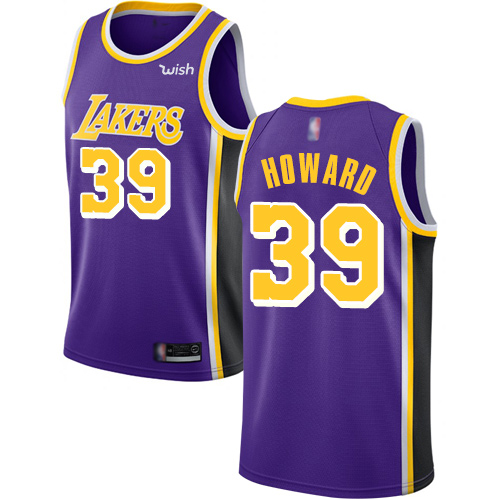 Lakers #39 Dwight Howard Purple Basketball Swingman Statement Edition Jersey - Click Image to Close