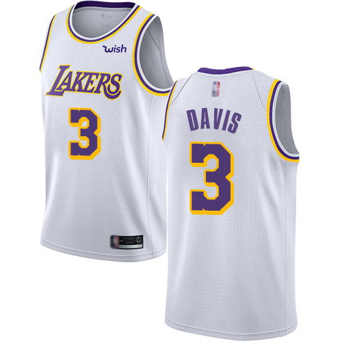 Lakers #3 Anthony Davis White Basketball Swingman Association Edition Jersey - Click Image to Close