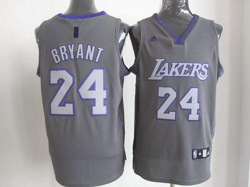 Lakers #24 Kobe Bryant Grey Graystone Fashion Stitched NBA Jersey - Click Image to Close