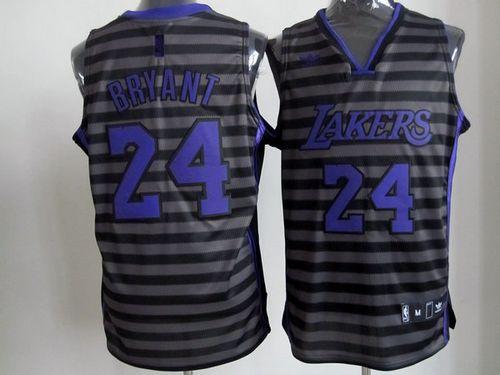 Lakers #24 Kobe Bryant Black/Grey Groove Stitched NBA Jersey