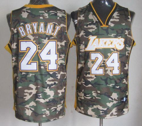 Lakers #24 Kobe Bryant Camo Stealth Collection Stitched NBA Jersey - Click Image to Close