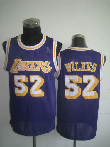 Lakers #52 Jamaal Wilkes Purple Throwback Stitched NBA Jersey - Click Image to Close