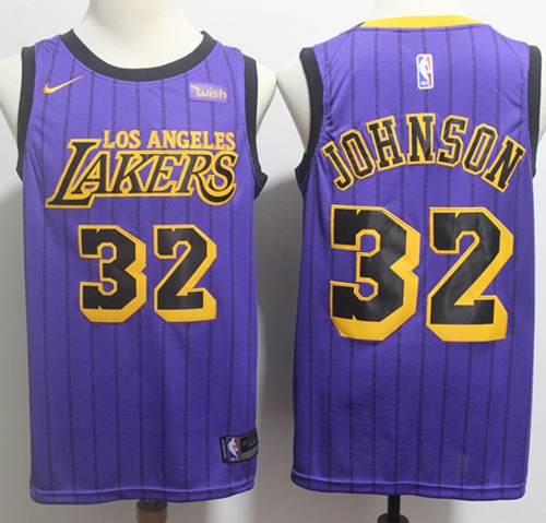 Nike Lakers #32 Magic Johnson Purple NBA Swingman City Edition 2018/19 Jersey