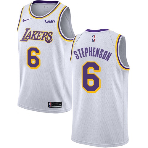 Nike Lakers #6 Lance Stephenson White NBA Swingman Association Edition Jersey