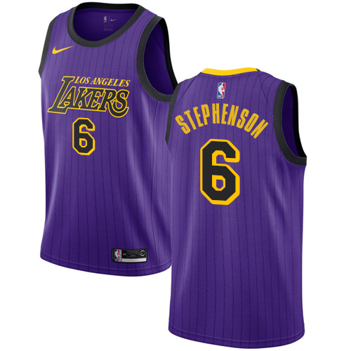 Nike Lakers #6 Lance Stephenson Purple NBA Swingman City Edition 2018/19 Jersey