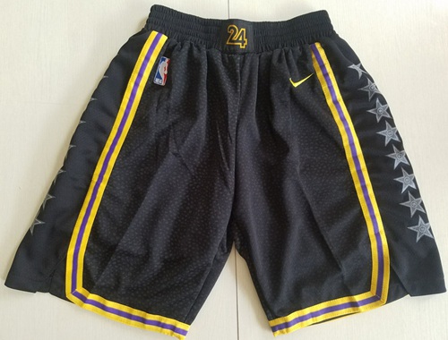 Men's Los Angeles Lakers Black City Edition Swingman Performance Shorts